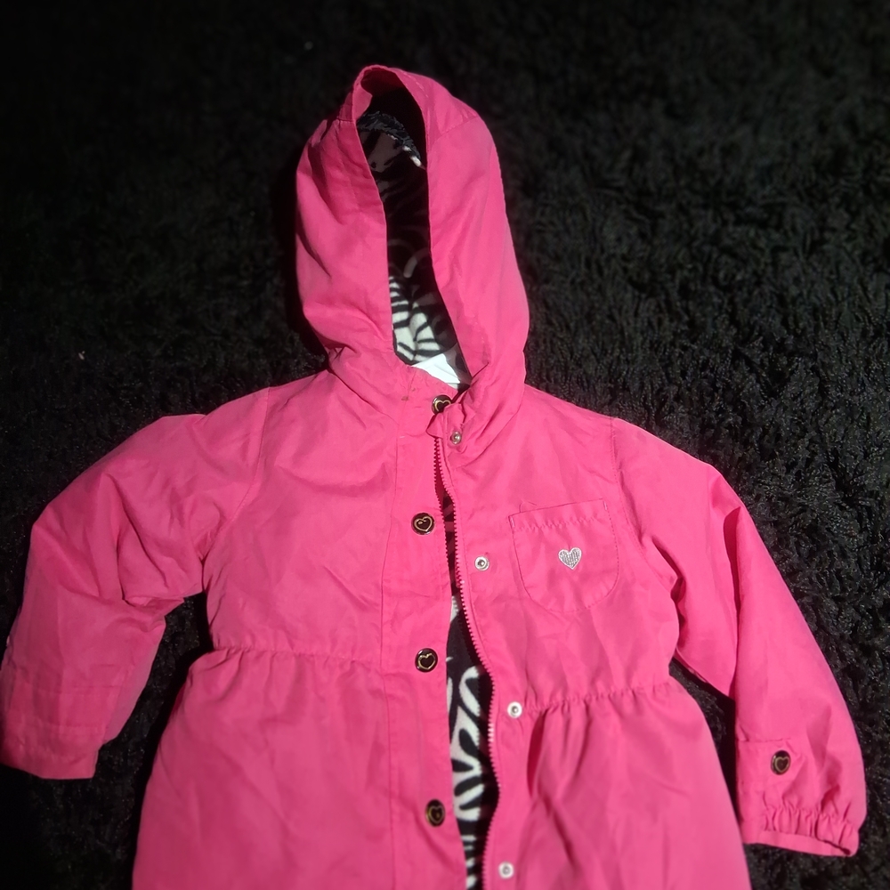 Carter's Pink Hooded Raincoat with Heart Detail